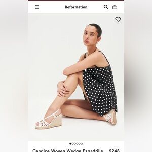 NWOt Reformation Candice Woven Wedge Espadrille size 6